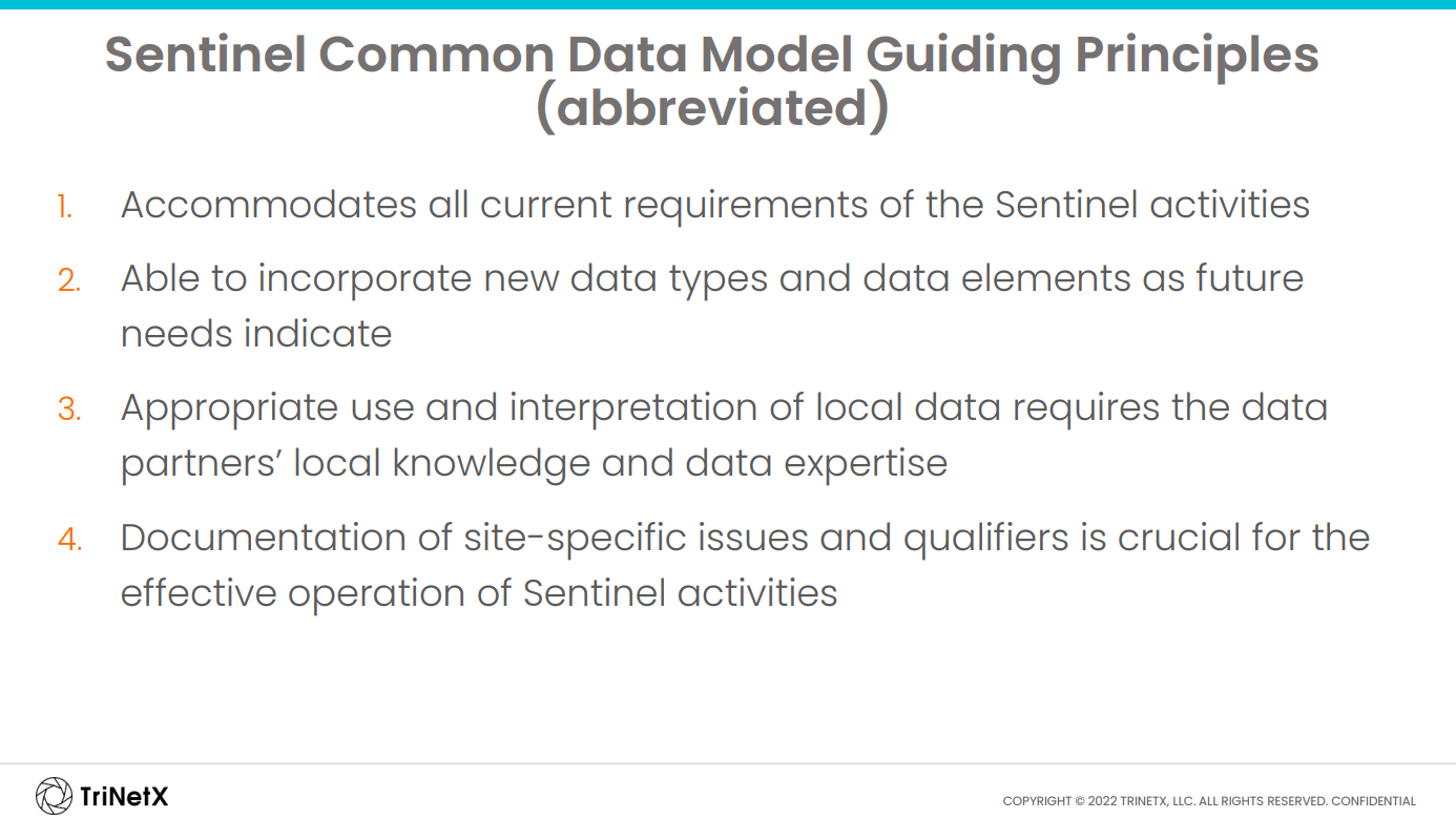 Sentinel 共同資料模型設計原則